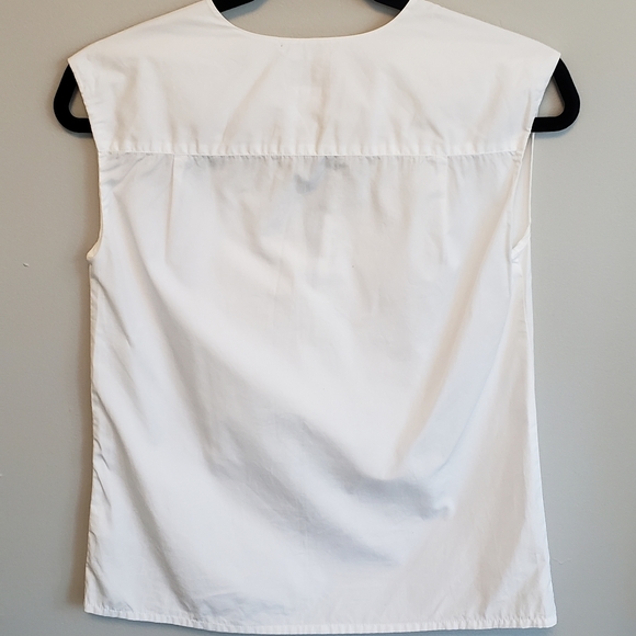 Thomas Mason for J. Crew White Sleeveless Blouse - Picture 3 of 4